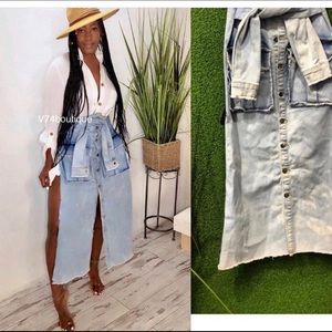 Denim high waist skirt